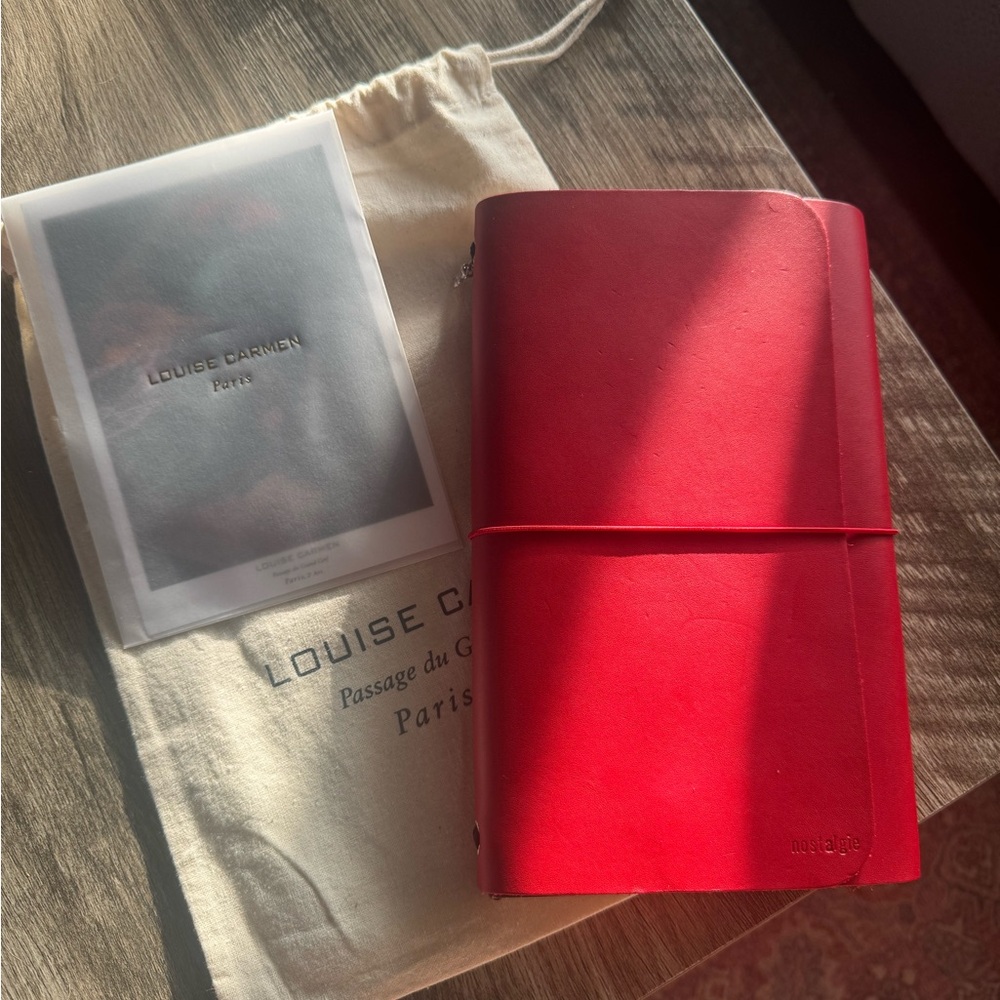 BRAND NEW 100% AUTHENTIC Louise Carmen Red Leather ROADBOOK Journal w/ notebooks
